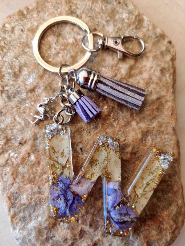 Flower collection-Letter W Keychain