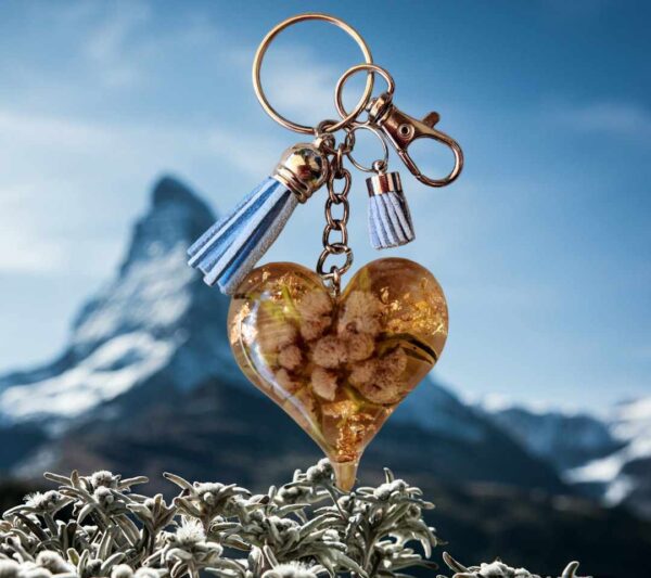 Edelweiss Keychain-Clear/Gold foil Edition