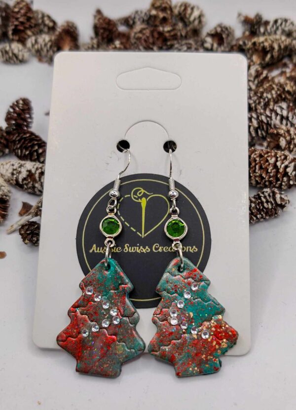 Christmas🎄tree earrings(Sterling Silver Hooks)