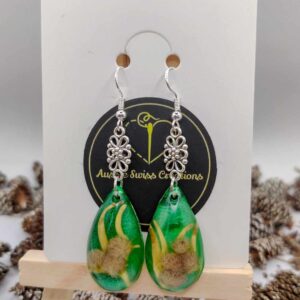 Edelweiss Flower Resin Earrings (Sterling Silver Hooks)