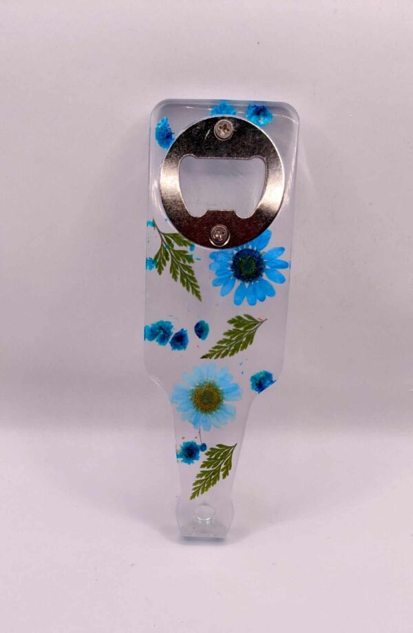 Resin bottle opener (Blue flowers)