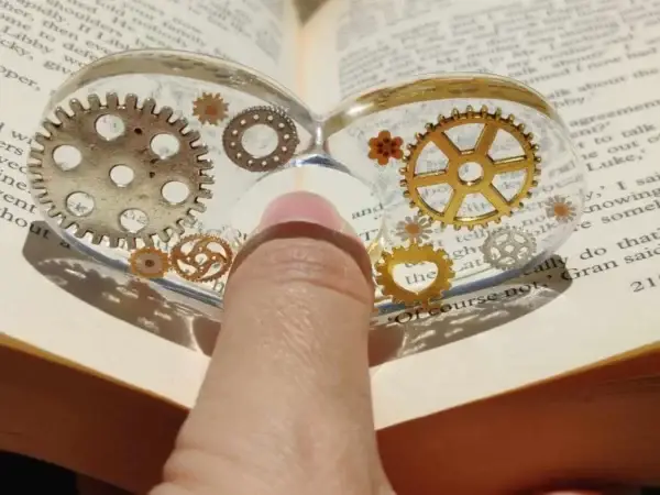Resin page holders(Clear gears Heart)